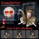Hanging animated zombie prisoner decoration with glowing red eyes and creepy sound, perfect for Halloween scares.