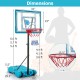 Kids basketball hoop with adjustable height, sturdy metal rim, and built-in wheels for easy indoor or outdoor play.