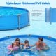 Family swimming pool with metal frame, 12 ft, featuring triple-layer PVC fabric for durability and easy drainage.