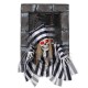 Hanging 18-inch animated skull prisoner decoration with LED eyes, sound effects, and realistic chained design for.