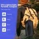 High back portable camping chair in black with compact carry bag, ideal for hiking, camping, and outdoor activities.