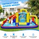 7-in-1 inflatable water slide with splash pool, climbing wall, and games for 4 kids, made of durable oxford fabric.