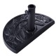 Half round patio umbrella base with an elegant antique finish, featuring a decorative floral pattern for lasting appeal.