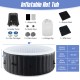Round inflatable hot tub with 110/130 air jets, durable PVC walls, and a 264-gallon capacity for relaxation.