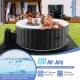 Round SPA pool with 130 air jets, featuring a durable PVC design, for relaxing outdoor enjoyment and effective heating.