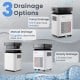 Dehumidifier with three drainage options: pump, manual, and gravity, featuring a touch panel and 24-hour timer for.