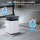High-efficiency dehumidifier with a sleek design, removing 80 pints of moisture daily, ideal for home and basement use.
