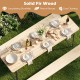 Folding picnic table with benches made of solid fir wood, designed for 6 people, perfect for outdoor gatherings.