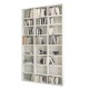 70-inch tall bookshelf with 24 open compartments and adjustable shelves, perfect for organizing in living rooms or home.