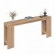 Natural 71-inch console table with storage, featuring a sleek design and anti-slip foot pads for stability in any foyer.
