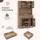 Dimensions of the 71-inch pantry cabinet with hutch, detailing height, width, and weight capacity for easy planning.