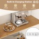 Wooden pantry cabinet with built-in charging station, featuring 2 AC outlets and USB ports for convenient access.