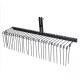 72" pine straw rake with 30 metal coil tines, designed for efficient debris collection and compatible with Category 0.