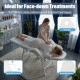 Portable 73-inch massage table with adjustable design, face hole, and removable armrests for versatile treatments.