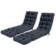 Gray outdoor lounge chaise cushion set of 2 features high back string ties and thickened, breathable fabric for comfort.