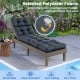 Gray outdoor lounge chaise cushion set of 2 features breathable, wear-resistant fabric with high back string ties for comfort.