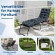 Outdoor lounge chaise cushion set of 2 in gray, featuring high resilience cotton and string ties for secure attachment.