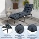 Gray outdoor lounge chaise cushion set of 2 features high back string ties and exquisite tufted design for comfort.