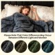 Soft plush fuzzy luxury faux wolf fur blanket in gray, featuring double-sided design for sofas and beds.