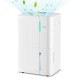74-pint dehumidifier with LED display, 3 modes, and 4 wheels for easy mobility in large rooms up to 5500 sq. ft.