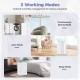 Dehumidifier with three working modes displayed in home settings for effective humidity control and comfort.