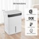 74 pints dehumidifier dimensions with CSA and DOE certification, featuring a large water tank and smart touch control.