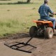 74-inch wide driveway drag tow behind landscape leveling rake attached to an ATV, ideal for gardens and farms.