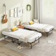 Folding twin size bed with gel memory foam mattress, heavy-duty metal frame, ideal for small spaces and easy storage.