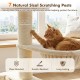 Tall cat tree featuring 7 natural sisal scratching posts and a cozy hammock, perfect for indoor feline fun and relaxation.