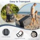 Portable 75 quart hard cooler in gray with wheels, pull handle, and swing-up handles for easy transport to the beach.