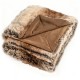 Soft plush fuzzy luxury faux raccoon fur blanket with double-sided design, perfect for sofas and beds.