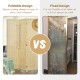 Portable folding room divider screen with natural finish, featuring a sturdy design for optimal privacy and easy.