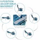 5-position adjustable backrest outdoor folding beach chair set in navy, designed for comfort and convenience during.