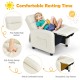 Kids recliner lounge sofa in white with adjustable backrest and footrest, featuring high-density sponge padding for.