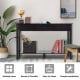Black console sofa side accent table with drawer and shelf, made of durable pine wood and MDF, ideal for entryway.