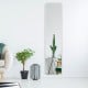 Full-length frameless floor mirror with solid wood frame, U-shaped bracket, and explosion-proof glass for versatile.