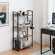 Industrial 4-tier bookshelf featuring rustic brown shelves and a sturdy black metal frame, designed for any space's.