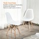 Modern plastic hollow chair set with wood legs in white, featuring a breathable mesh seat and 331 lbs weight capacity.