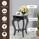 Black 2-tier end table with drawer and shelf, featuring elegant design and sturdy legs, perfect for living room or.