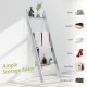 4-tier gray pine wood ladder shelf with ample storage for towels, blankets, and toiletries, perfect for any room.