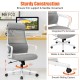 Adjustable gray mesh office chair with heating support headrest and lumbar, featuring a sturdy base and smooth rolling.