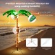 5 feet LED pre-lit palm tree decor with waterproof PVC fronds, ideal for indoor and outdoor festive decorations.