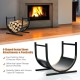 U-shaped firewood rack made of steel, 17"x14.5"x15.5", perfect for indoor and outdoor wood storage and display.