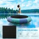12-foot inflatable water bouncer in blue, made of nylon and PVC, ideal for water sports and sunbathing.