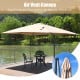 Rectangular cantilever umbrella in beige with 360° rotation, ideal for gardens and backyards, providing large shading.