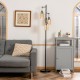 Retro floor lamp with three amber glass shades, featuring a stable iron base, perfect for living room or office use.