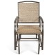 Front view of the Steel Frame Garden Swing Glider Chair highlighting its durable fabric seat and sturdy iron frame for.