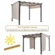 10x10 feet metal frame patio shelter with adjustable beige canopy, ideal for outdoor gatherings and sun protection.