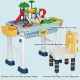 Kids activity table set with chair, featuring storage compartments, wide foot pads, and ergonomic design for safe play.