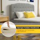 Light gray queen upholstered headboard with sponge padding, adjustable heights, and elegant button design for comfort.